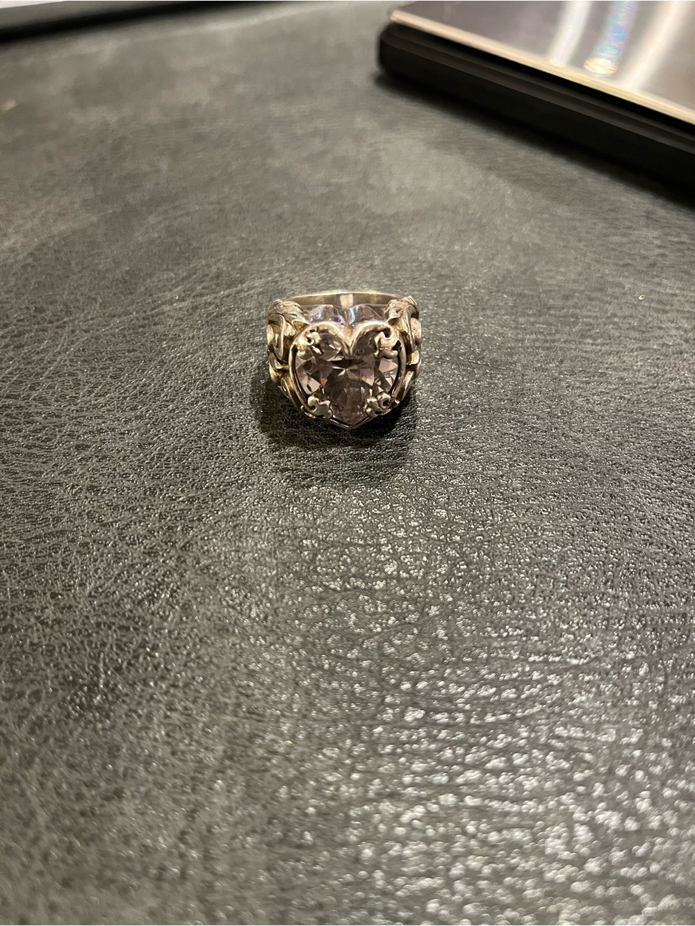 King Queen Baby Studio 925 Silver CZ Heart Ring. - Picture 2 of 13